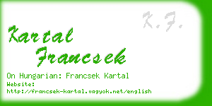 kartal francsek business card
